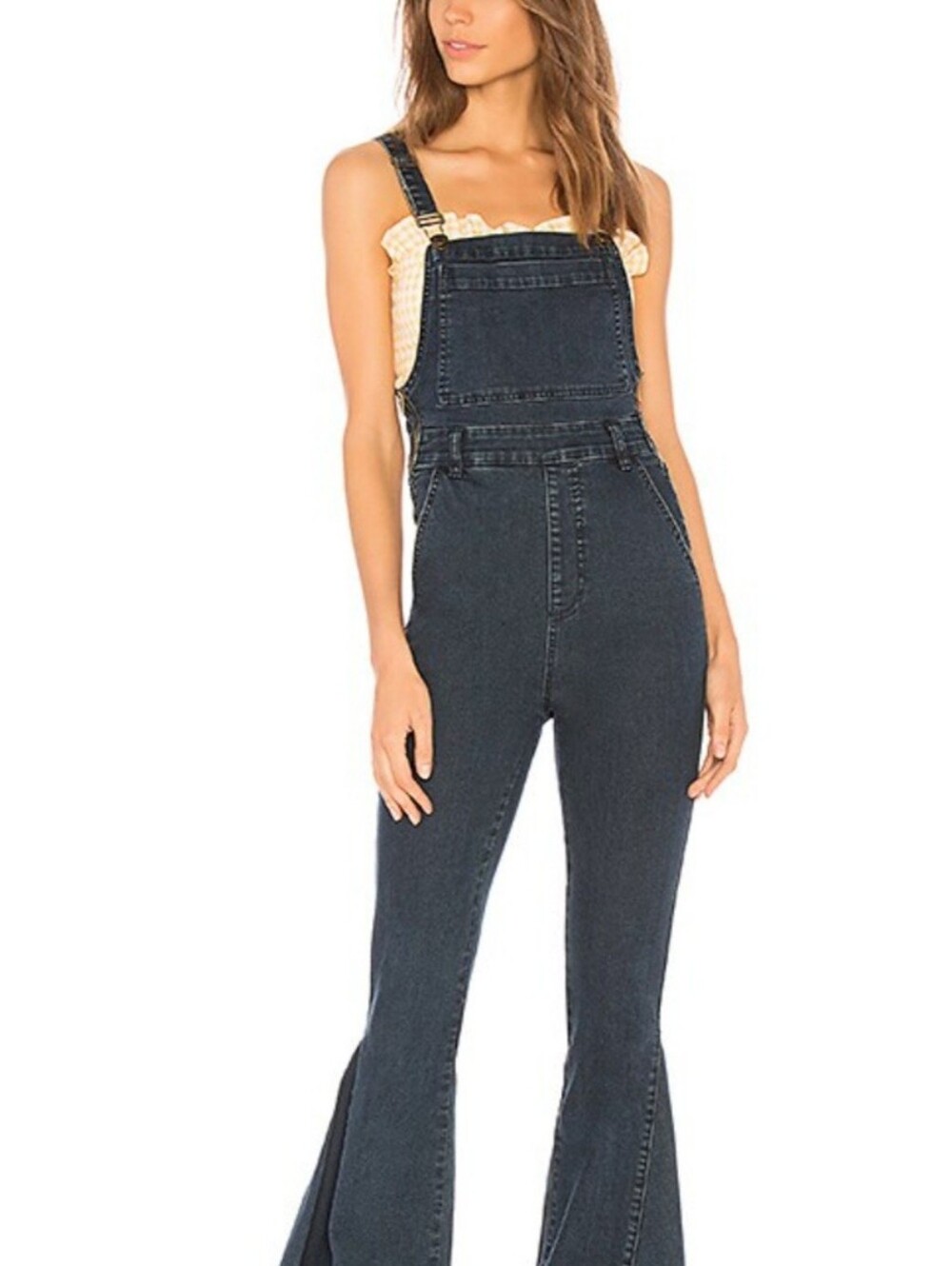 Show Me Your Mumu Berkeley Flare Overalls Small Dark Rainstorm Boho Gypsy Hippie